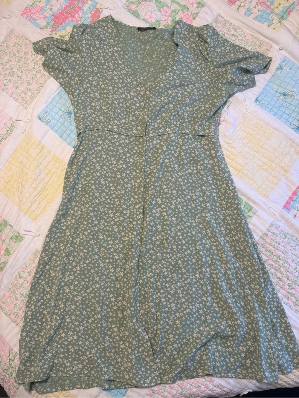 Able Sage Green Floral Midi Dress